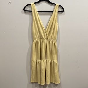 Caution To The Wind Tiered Yellow Dress. Size:M/L